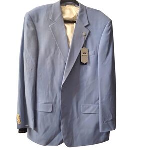 STAFFORD EXECUTIVE Blue Silk 2 Button Sport Blazer Mens 44L NWT